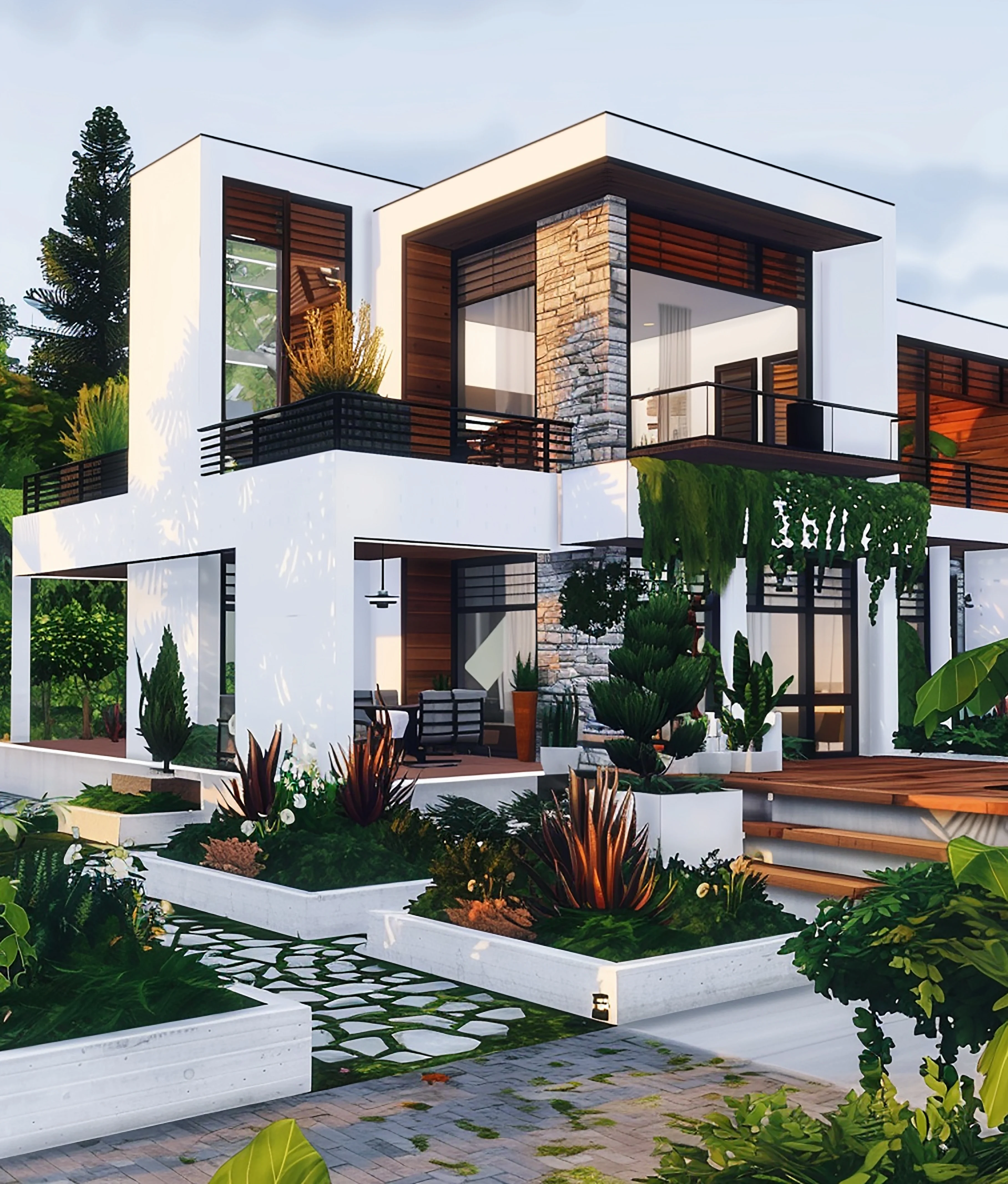 The Willow Estate — modern villa with lush garden landscaping
